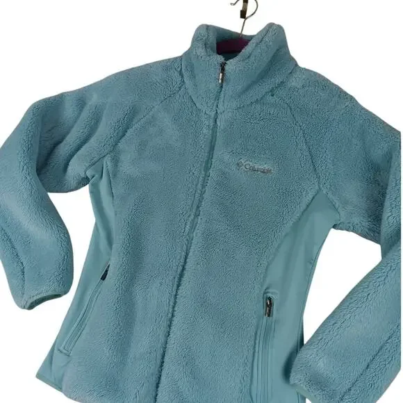 Columbia Benton Springs Fleece Performance Jacket Womens Medium Light Teal Blue - Picture 1 of 11